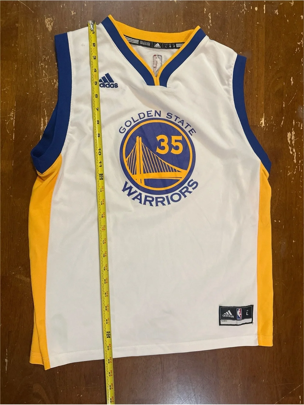 adidas White Golden State Warriors Kevin Durant Size Large